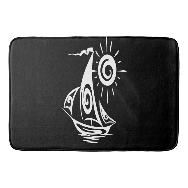 Lazy Day Sailing Bath Mat (Front)