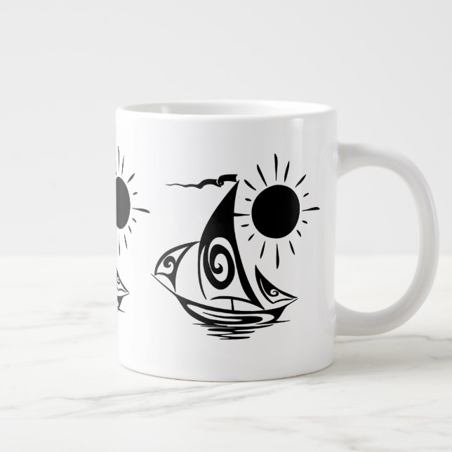 Lazy Day Sailing Large Coffee Mug (Right)
