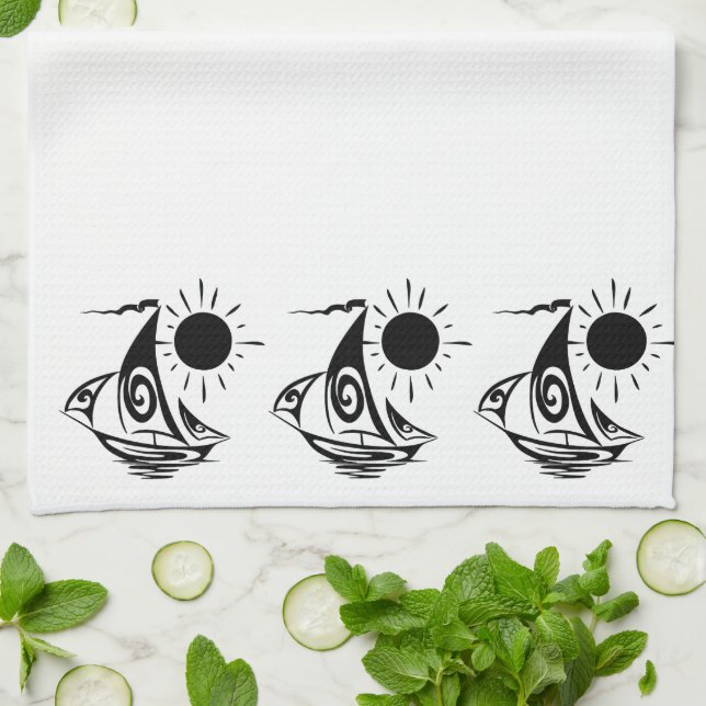 Lazy Day Sailing Tea Towel (Folded)