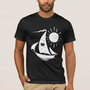 Lazy Day Sailing Theatre Music White Sailboat T-Shirt