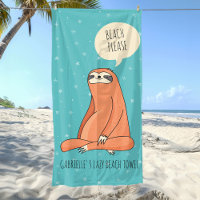 Lazy Day Sloth Beach Towel