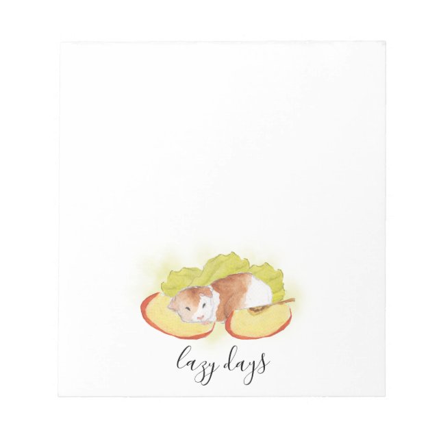 Lazy Days Guinea Pig Notepad (Front)