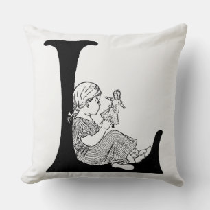 Lazy Days Letter 'L' Monogram Cushion