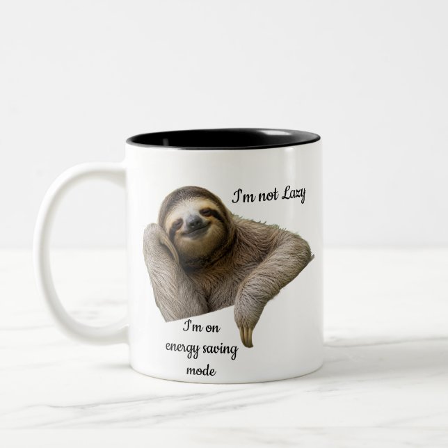 Lazy Denial Humour Two-Tone Coffee Mug (Left)