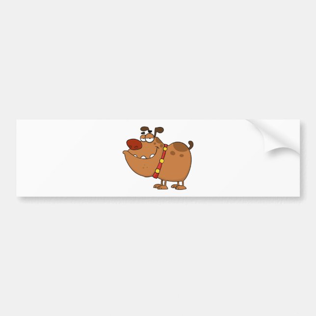 Lazy Dog Cartoon Character Bumper Sticker (Front)