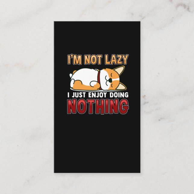 Lazy Dog Lover Doing Nothing Relaxing Animal Love Business Card (Front)