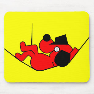 Lazy Dog - red Mouse Mat