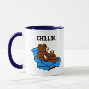 Lazy Easy Chair Bear, Funny Chillin’ Dad Cartoon Mug