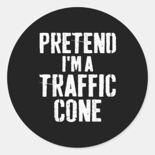 Lazy Easy Halloween Costume Pretend I'm A Traffic Classic Round Sticker