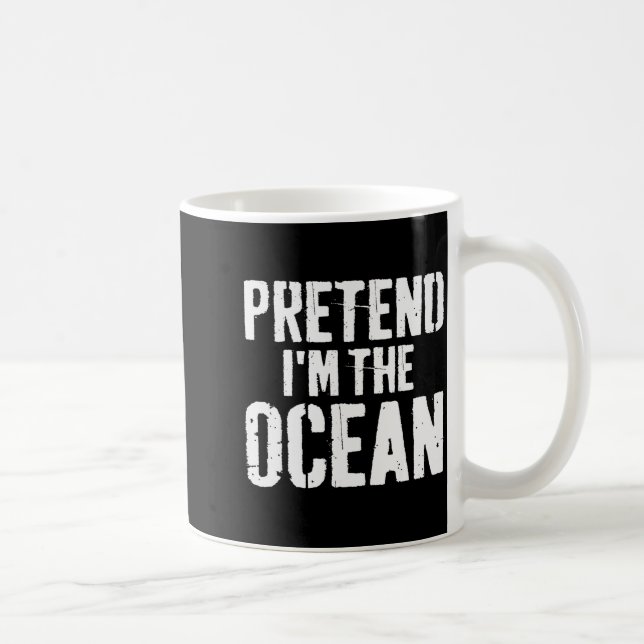 Lazy Easy Halloween Costume Pretend I'm The Ocean  Coffee Mug (Right)
