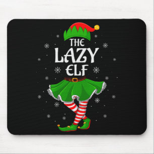 Lazy Elf Christmas Family Girls Women Elf Squad Xm Mouse Mat