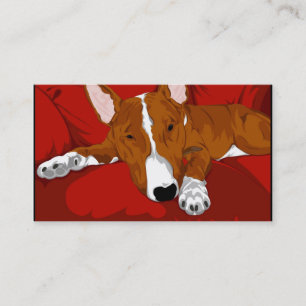 Lazy English Bull Terrier Pet Sitter Business Card