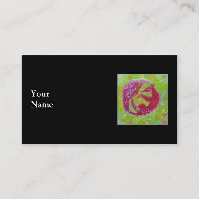 Lazy Fox. On Black Business Card (Front)