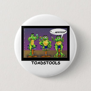 Lazy Frogs aka Toadstools Funny Gifts & Tees 6 Cm Round Badge