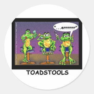 Lazy Frogs aka Toadstools Funny Gifts & Tees Classic Round Sticker