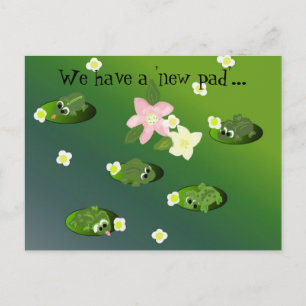 Lazy Frogs on a Pond New Address Announcement Postcard