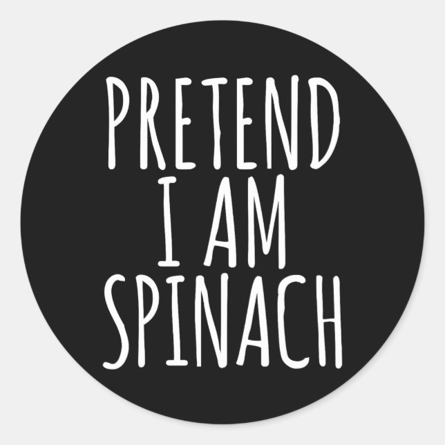 Lazy Fun Halloween Costume Pretend I Am Spinach  Classic Round Sticker (Front)