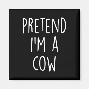 Lazy Funny Halloween Costume Shirt - Cow Costume Magnet