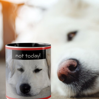 Lazy Great Pyrenees Dog Not Today Red Black Mug