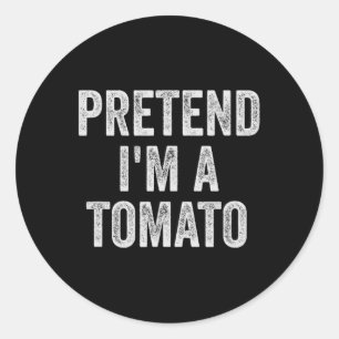 Lazy Halloween Costume  Gift Pretend I'm A Tomato  Classic Round Sticker