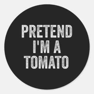 Lazy Halloween Costume Gift Pretend I'm A Tomato Classic Round Sticker