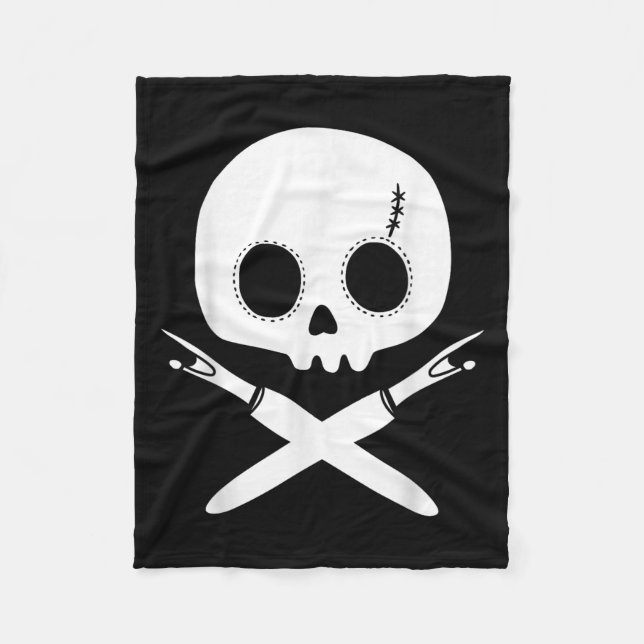 Lazy Halloween Costume Sewing Rate Skull Seam Ripp Fleece Blanket (Front)