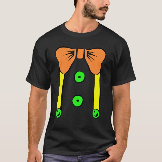 Lazy Halloween Costume Tees Clown Suspenders and B (Front)