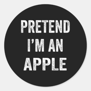 Lazy Halloween Pretend I'm Apple Funny Halloween C Classic Round Sticker