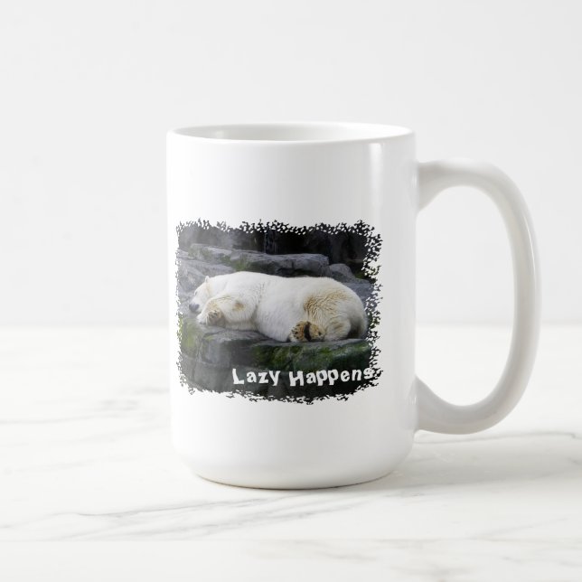 Lazy Happens Polar Bear Coffee Mug (Right)