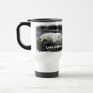 Lazy Happens Polar Bear Travel Mug