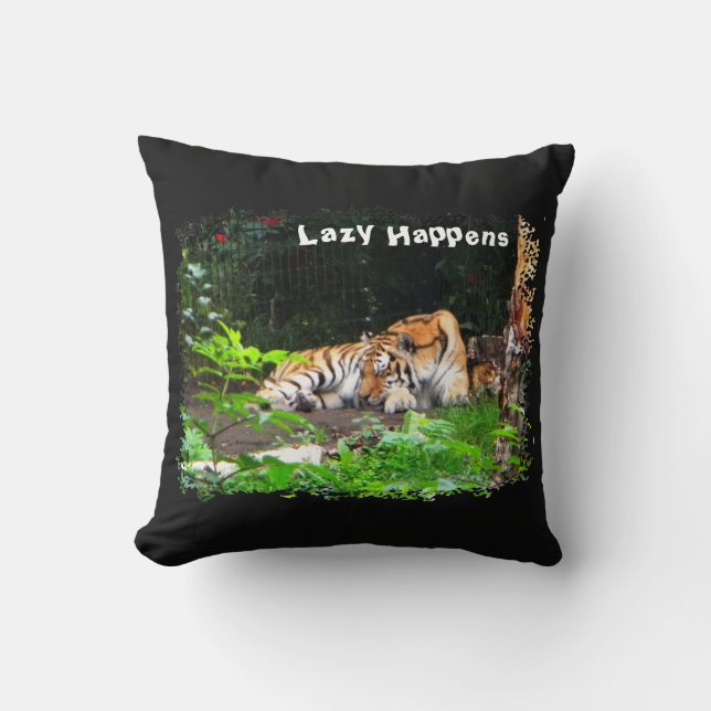 Lazy Happens Siberian Tiger Cushion (Front)