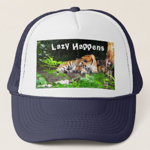 Lazy Happens Siberian Tiger Trucker Hat