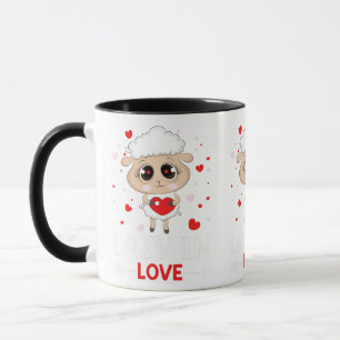 Lazy in Love Sheep for Valentine's Day Singles Mug