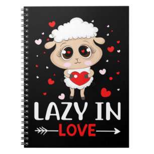 Lazy in Love Sheep for Valentine's Day Singles Notebook