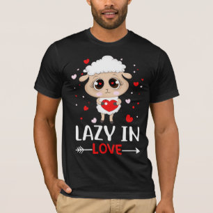 Lazy in Love Sheep for Valentine's Day Singles T-Shirt