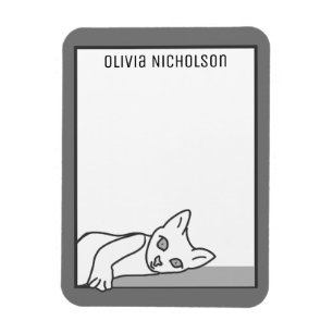 Lazy Kitten Art Personalised Novelty Cat Magnet