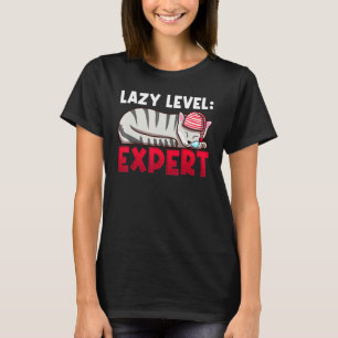 Lazy Level Expert Cute Cat T-Shirt
