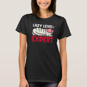 Lazy Level Expert Cute Cat T-Shirt