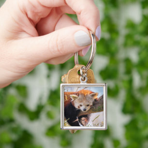 Lazy little red panda key ring