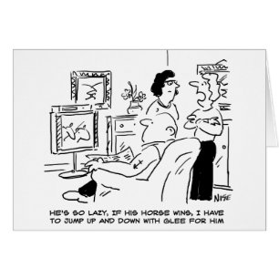 Lazy Man Watches Horse Racing on Television