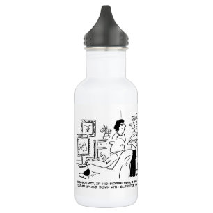 Lazy Man Watches Horse Racing on Television Stainl 532 Ml Water Bottle