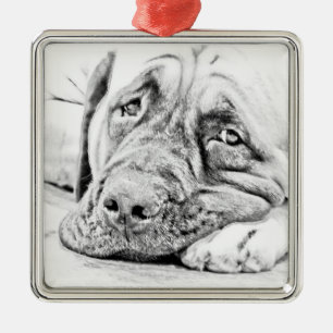 Lazy Mastiff Metal Tree Decoration