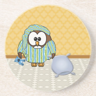 lazy owl - I don't do Mondays! Coaster