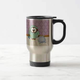 lazy owl - I don't do Mondays! Travel Mug