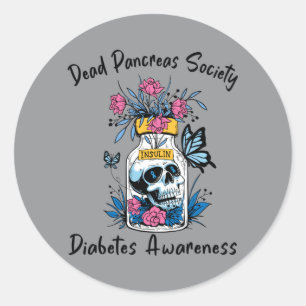 Lazy Pancreas Club Diabetes Awareness Day Type 1 Classic Round Sticker