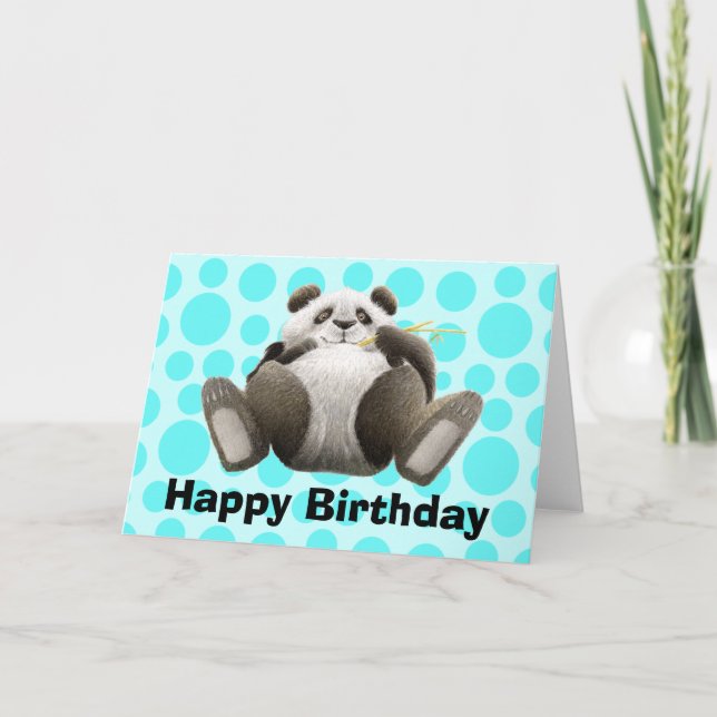 Lazy Panda Birthday Card (Front)