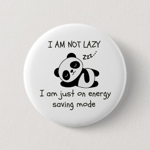 lazy panda funny 6 cm round badge