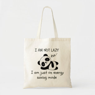 lazy panda funny tote bag