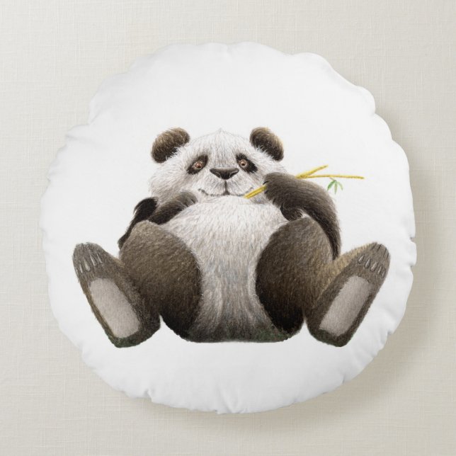 Lazy Panda Round Cushion (Front)