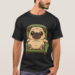 Lazy Pug Dog on Armchair T-Shirt